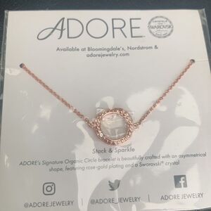 Adore Rose Gold Bracelet – Asymmetrical Circle with Swarovski Crystal